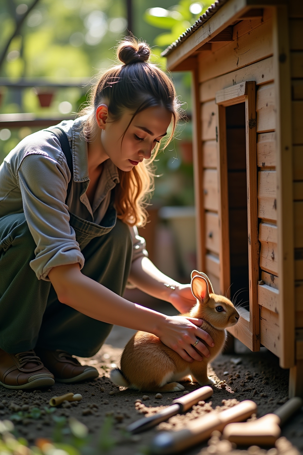 Wartung und Pflege des selbstgebauten Hasenstalls