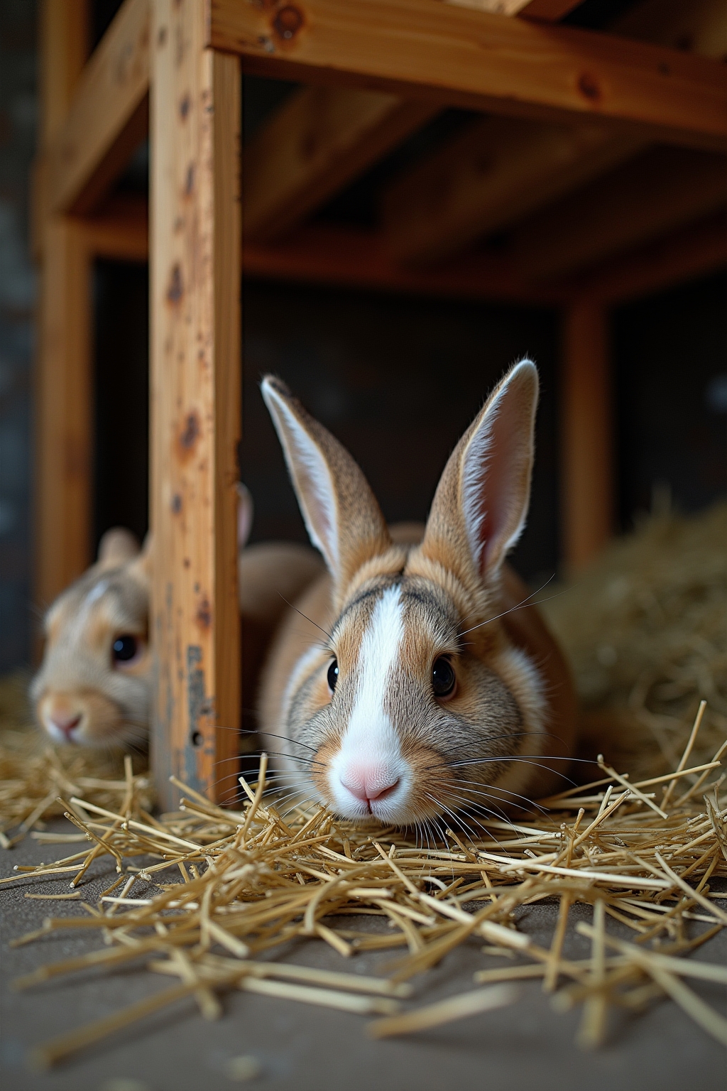 Selbstgebaute Heuraufe als praktische Futterstelle für die Kleintierhaltung