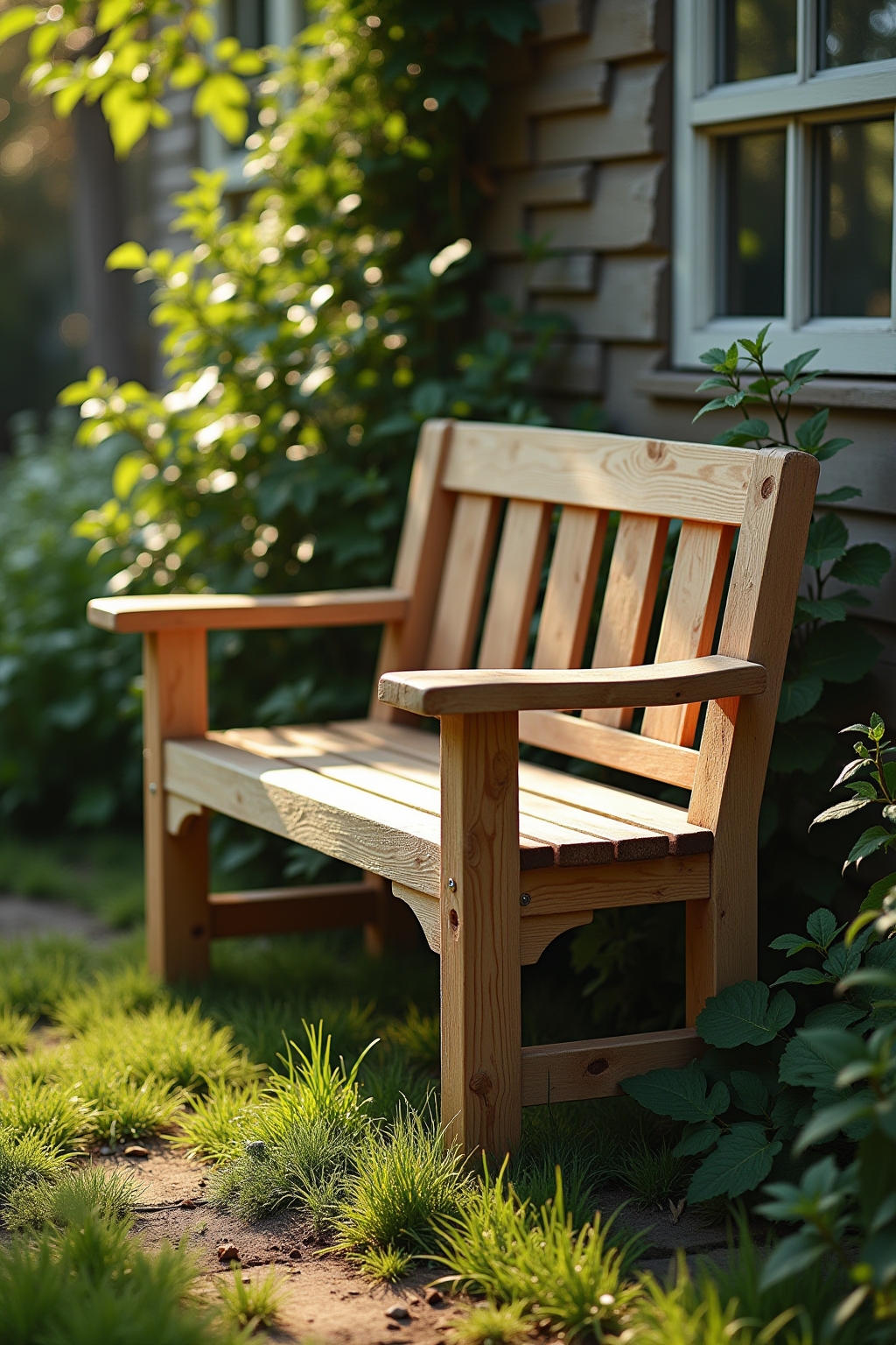 Kosten sparen durch selbstgebaute Holzbank statt gekaufter Gartenmöbel