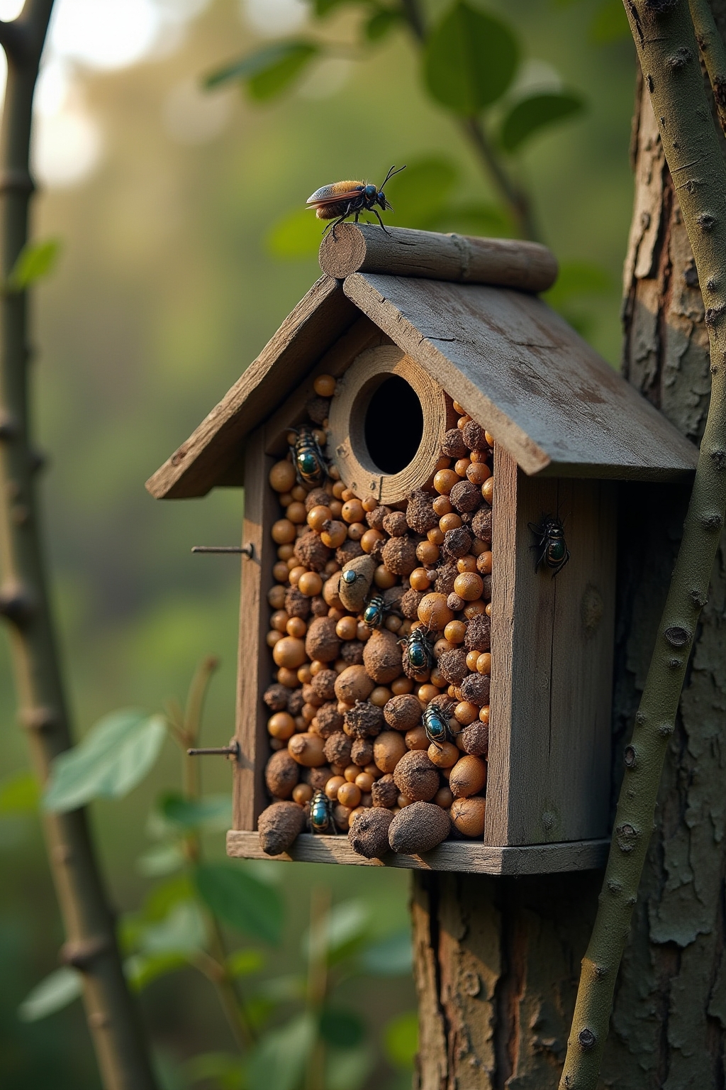Pflege eines Insektenhotels im Verlauf der Jahreszeiten