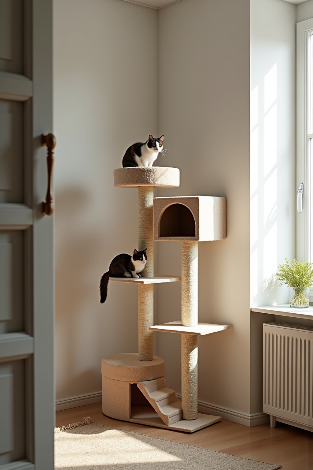 Platzsparende DIY-Kratzbaum-Ideen für kleine Wohnungen