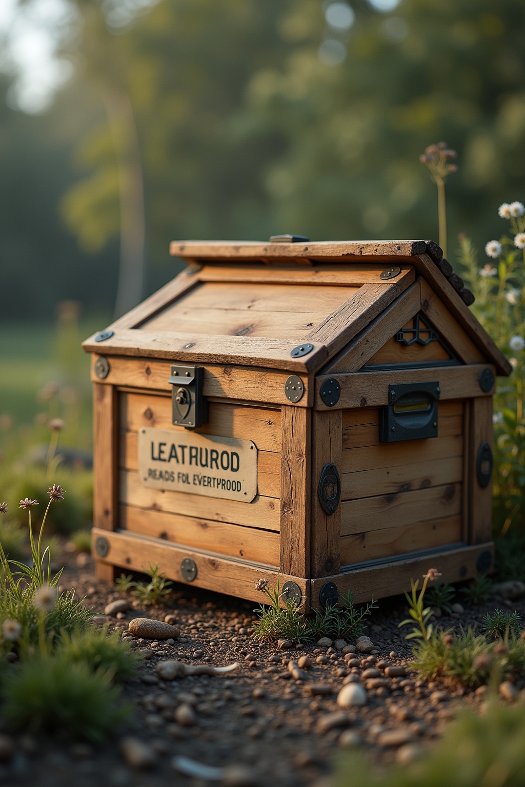 Wetterfeste Paketbox mit geneigtem Dach für den Außenbereich
