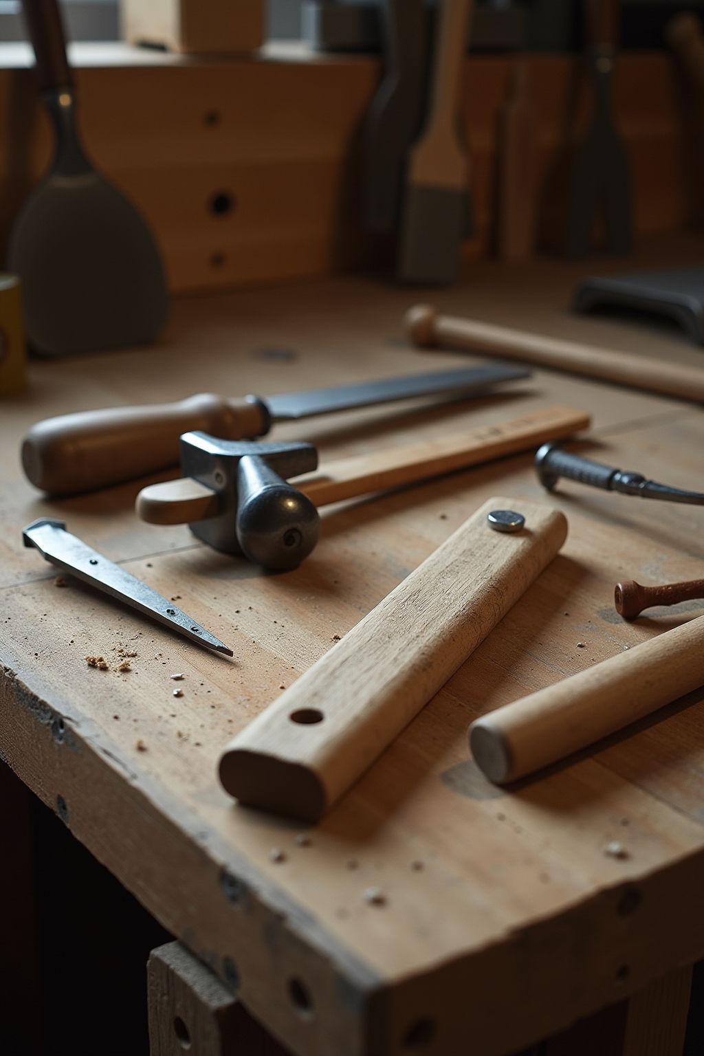Werkzeuge und Materialien für den Bau einer Rahmentür