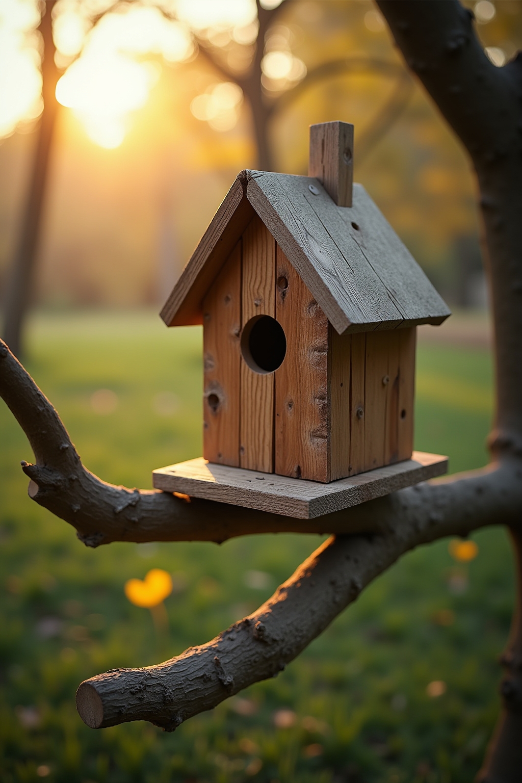 Optimaler Standort und Höhe zum Aufhängen eines selbstgebauten Vogelhauses